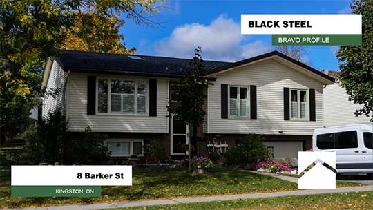 8 Barker St., Kingston Ontario - Bravo Black Steel Metal Roofing